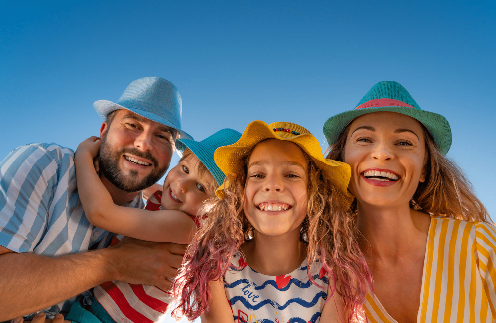 colorful family photo