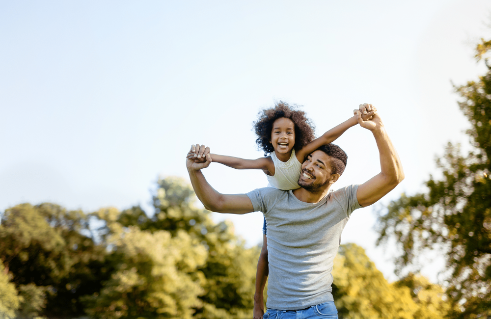 dad and daughter playing