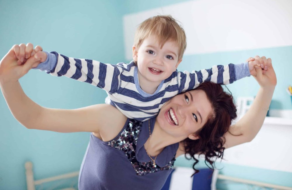 Young,Mother,Playing,With,Her,2,Years,Old,Little,Son