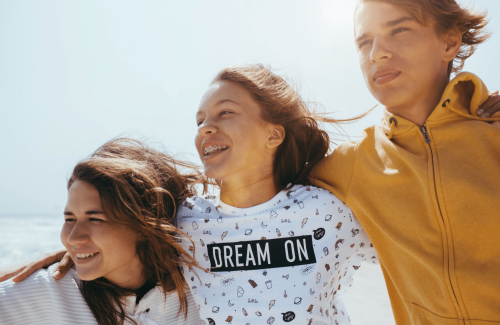 teens on beach